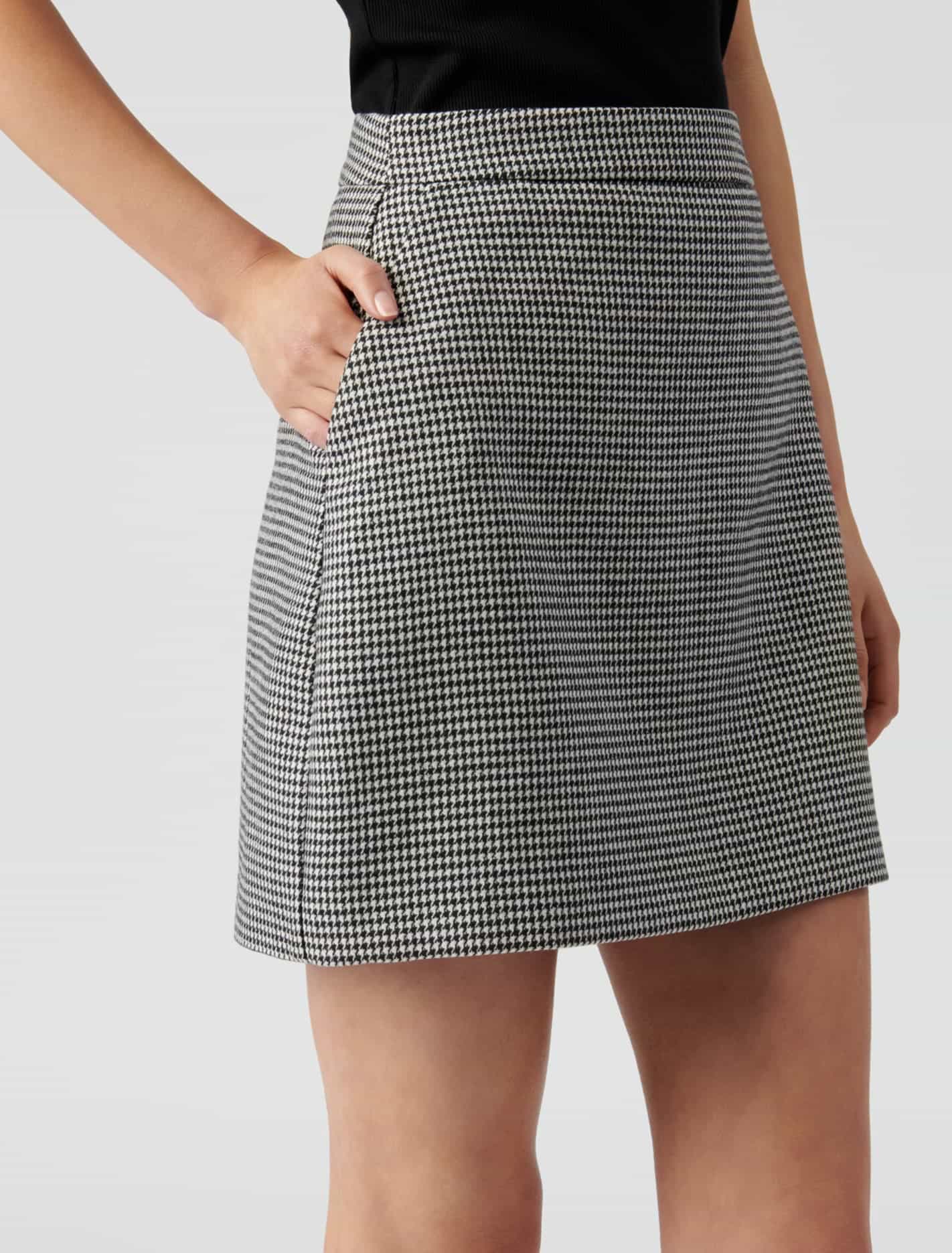 Noelle Houndstooth Mini Skirt Black & White