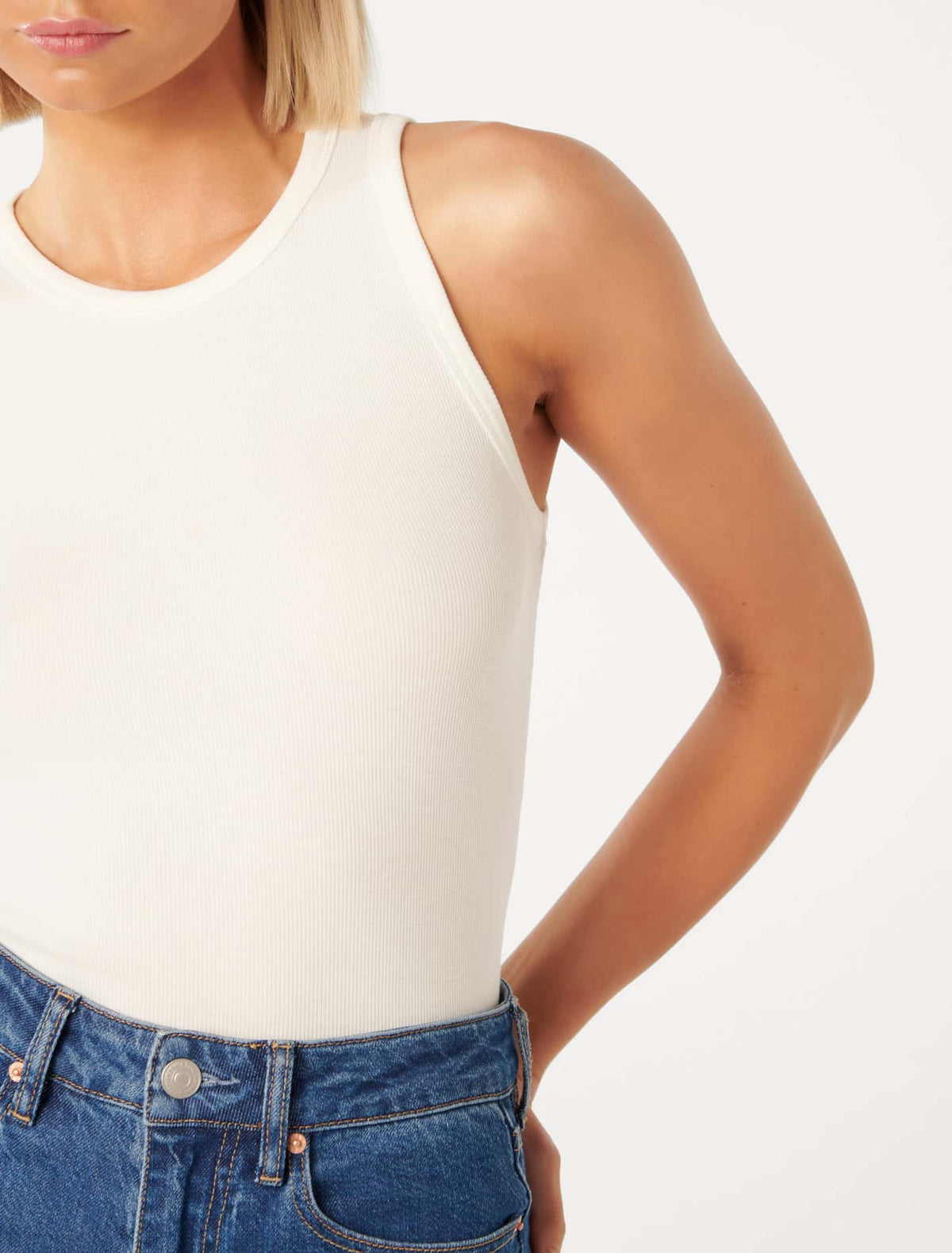 Remi Rib Racer Tank Porcelain