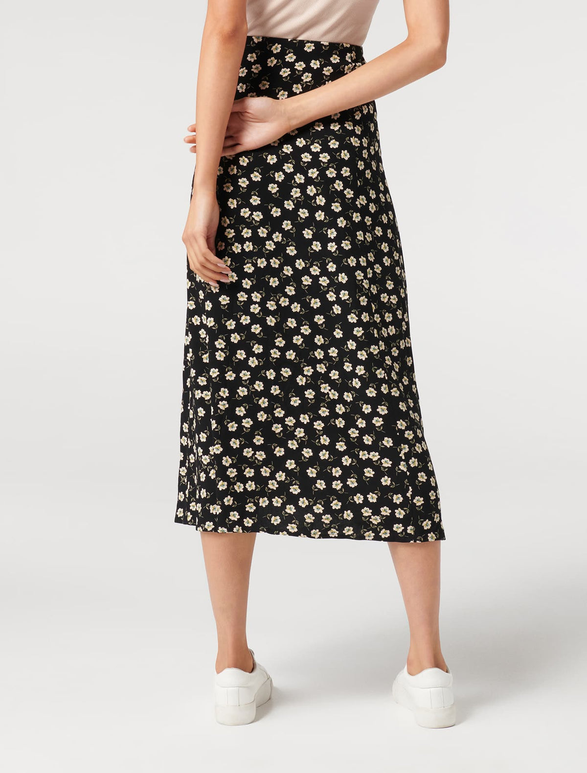 Estelle Column Split Midi Skirt Providence Ditsy