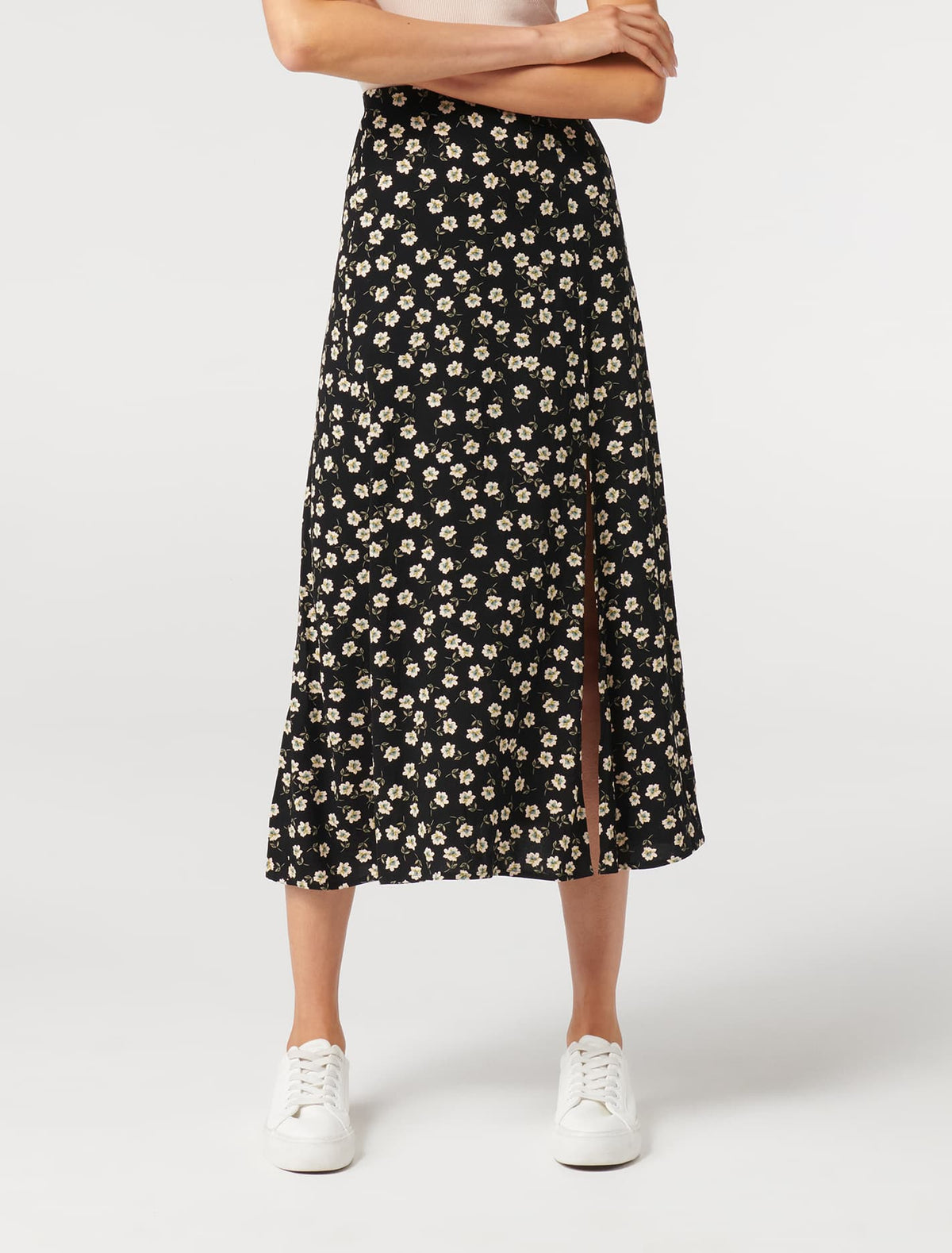 Estelle Column Split Midi Skirt Providence Ditsy