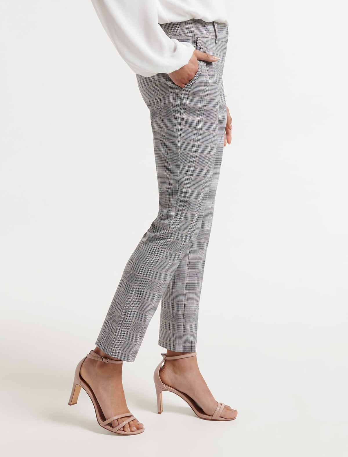 Grace 7/8th Slim Pants Grey Check