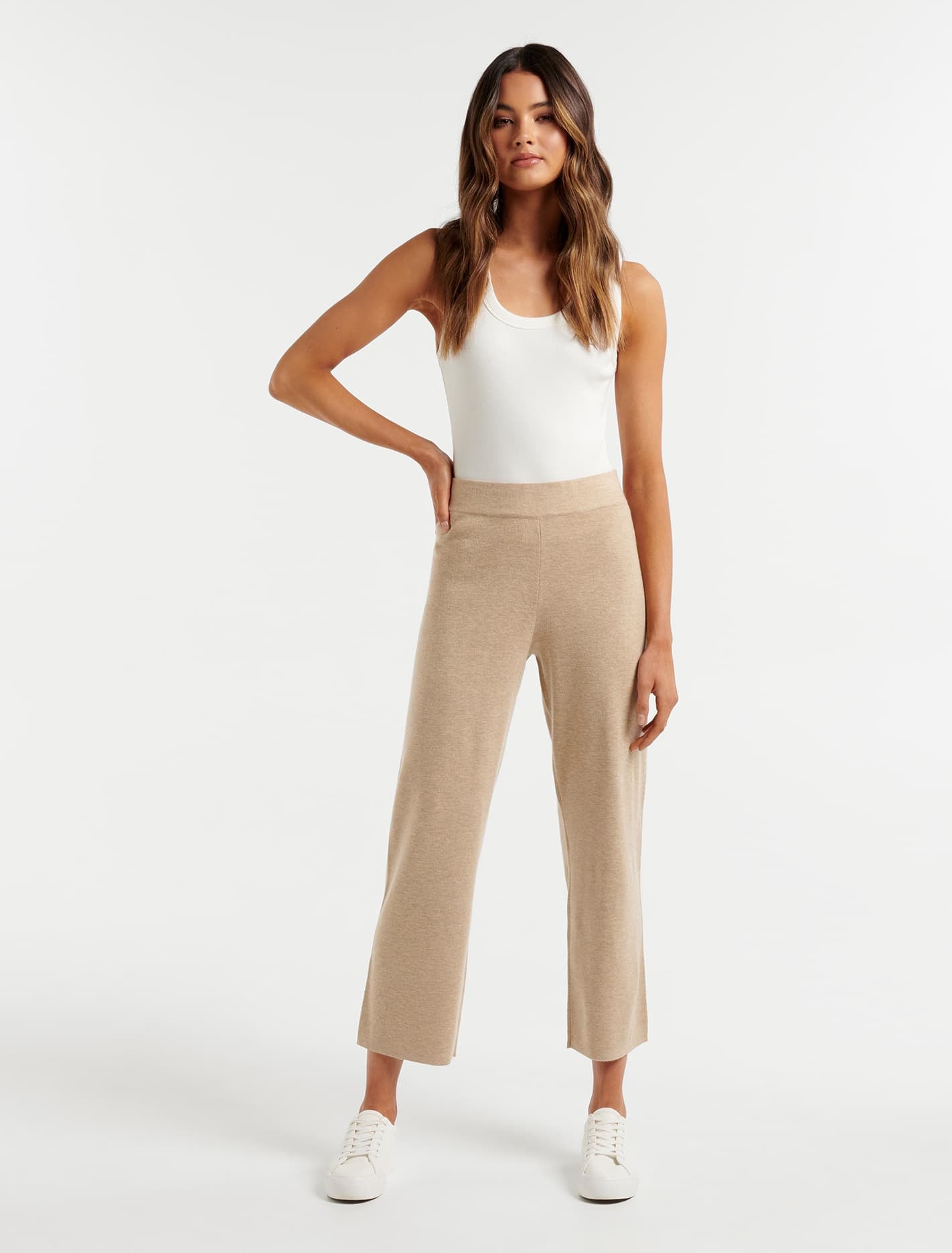 Hailey Clean Knit Pant Soft Camel