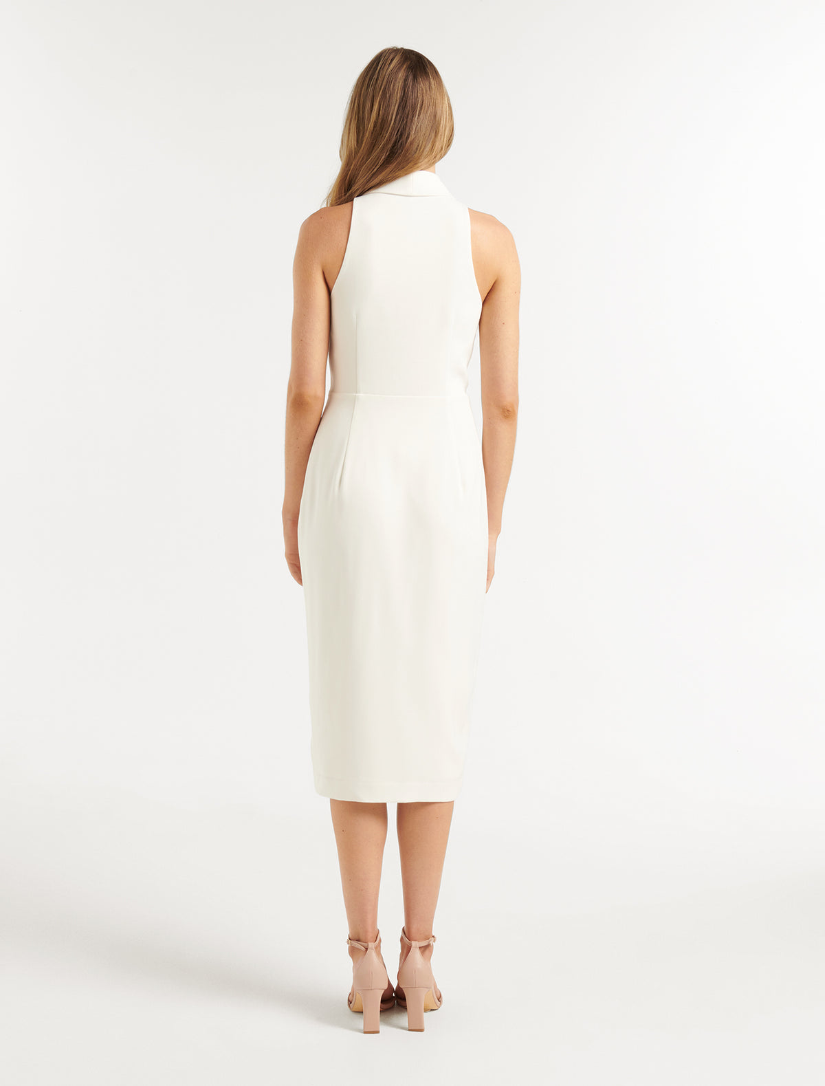 Natalia Tux Midi Dress Porcelain