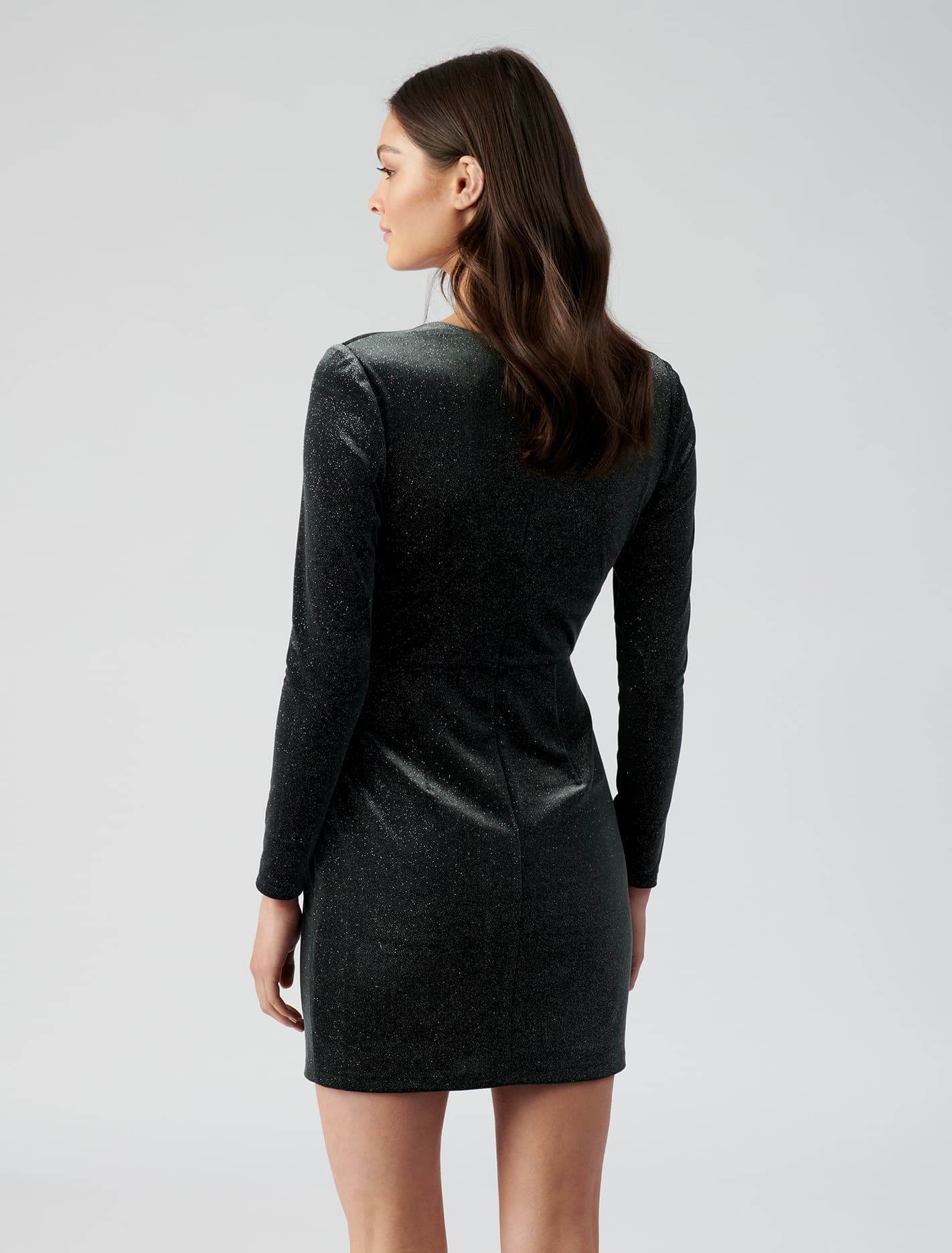 Jessica Long Sleeve Metallic Dress Green