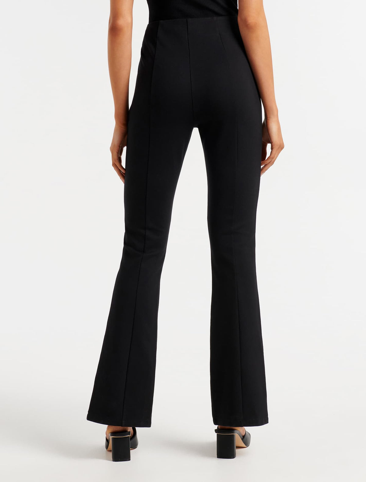 Astrid Flare Ponte Pant Black