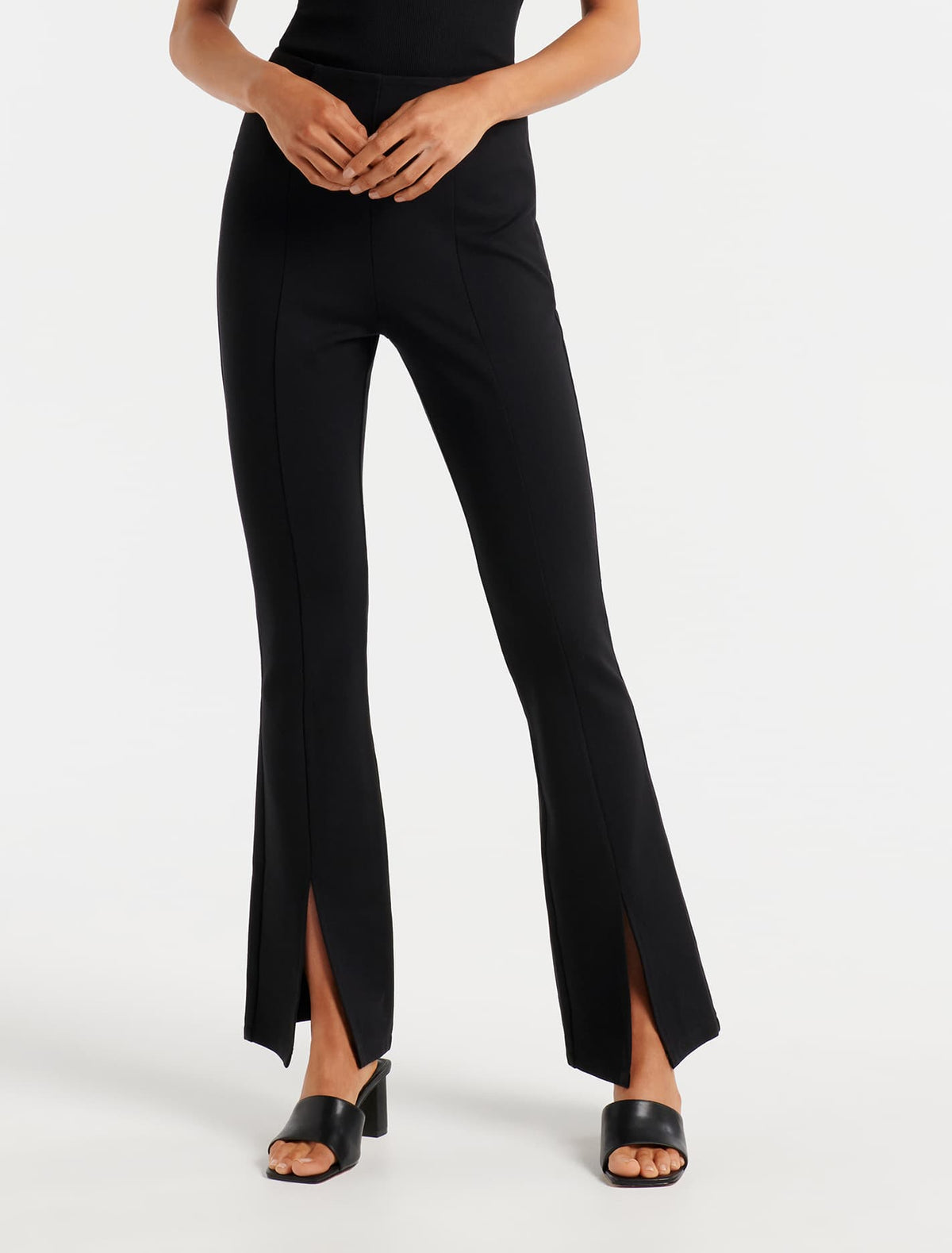 Astrid Flare Ponte Pant Black