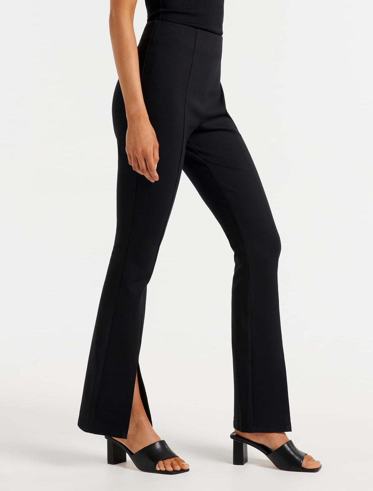 Astrid Flare Ponte Pant Black