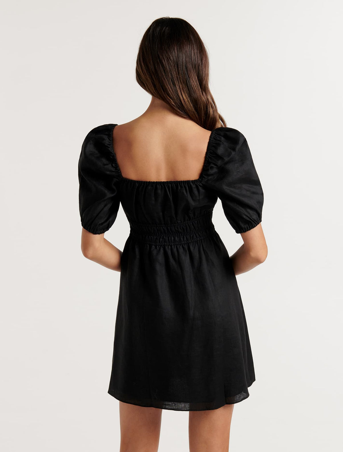 Josie Puff Sleeve Mini Dress Black