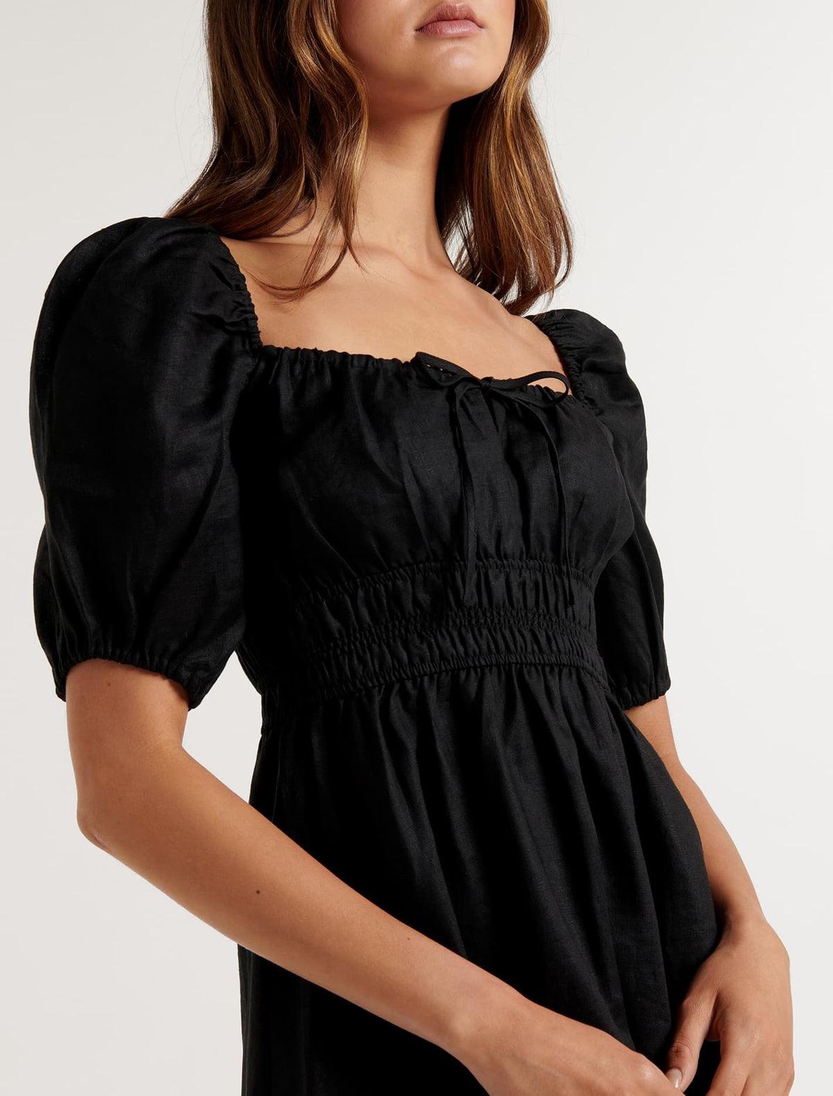 Josie Puff Sleeve Mini Dress Black