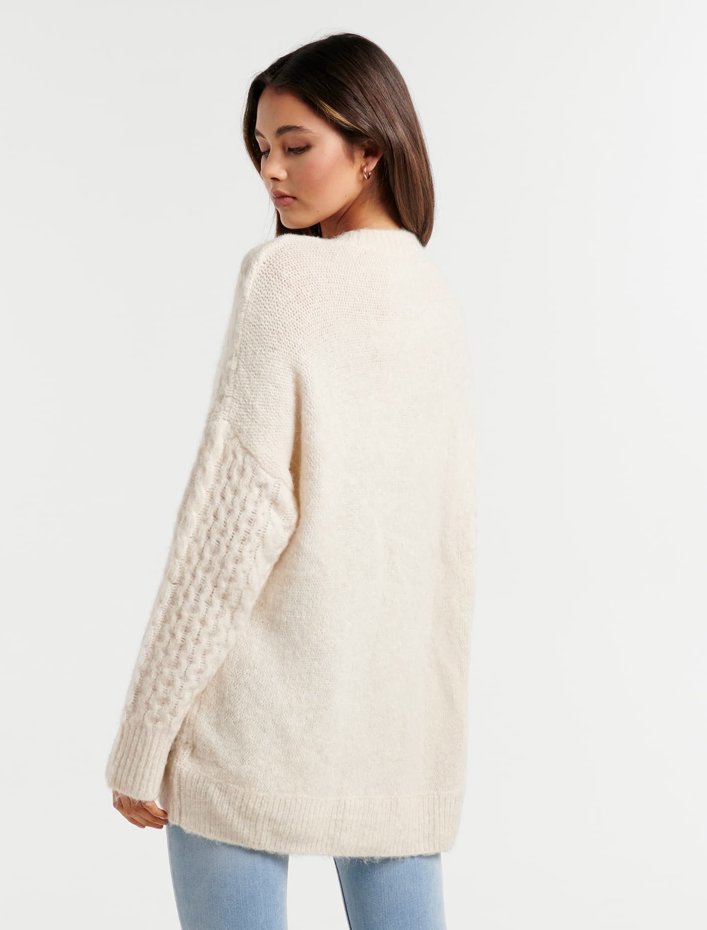 Maggie Texture Cable Knit Jumper Cream