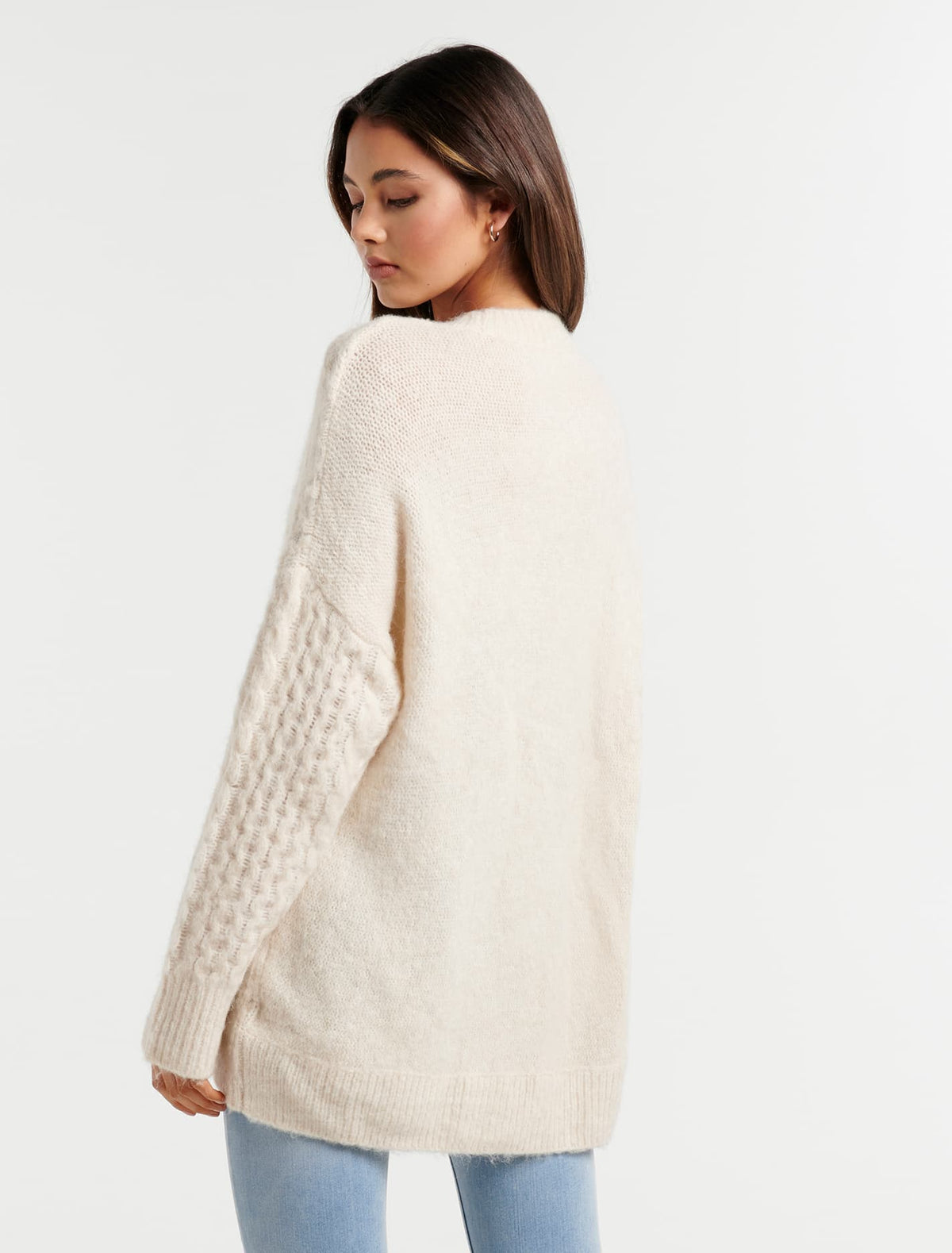 Maggie Texture Cable Knit Jumper Cream