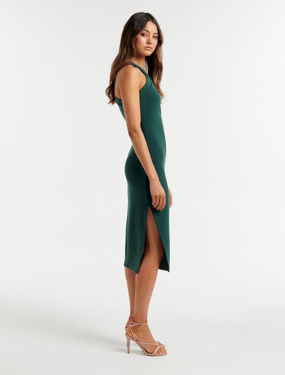 Charlie Arrow Neck Bodycon Deep Green