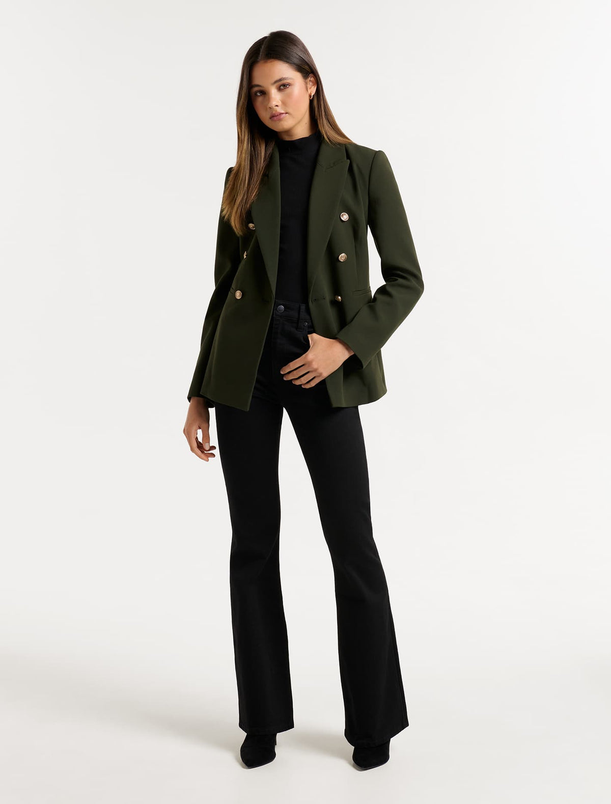 Milly button blazer Dark Khaki
