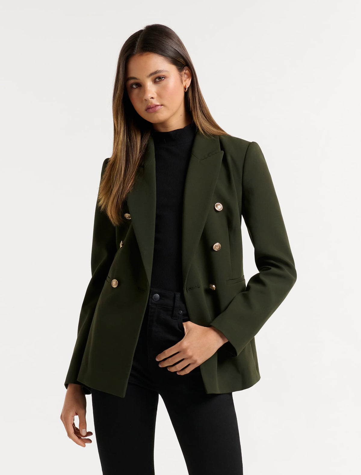 Milly button blazer Dark Khaki