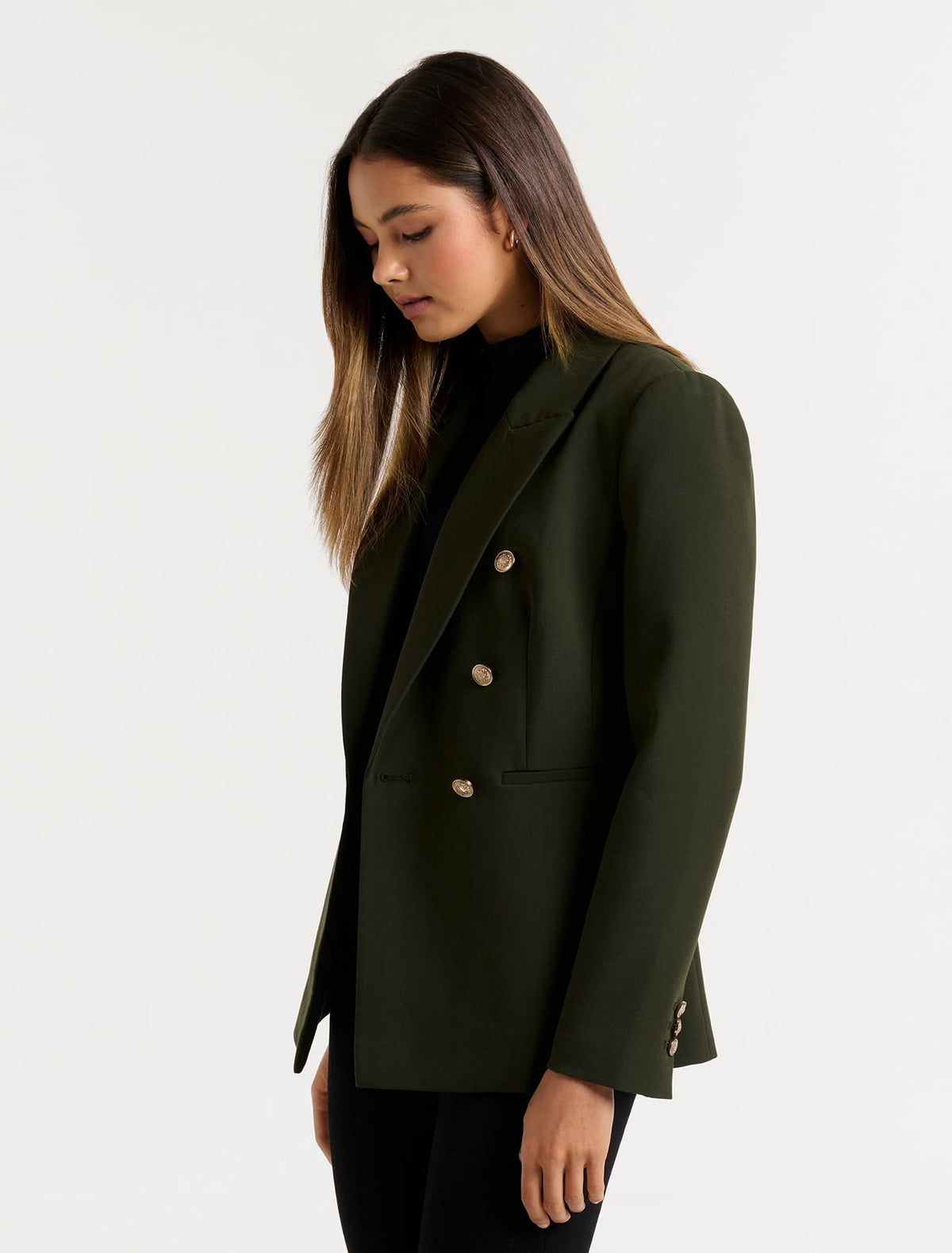 Milly button blazer Dark Khaki