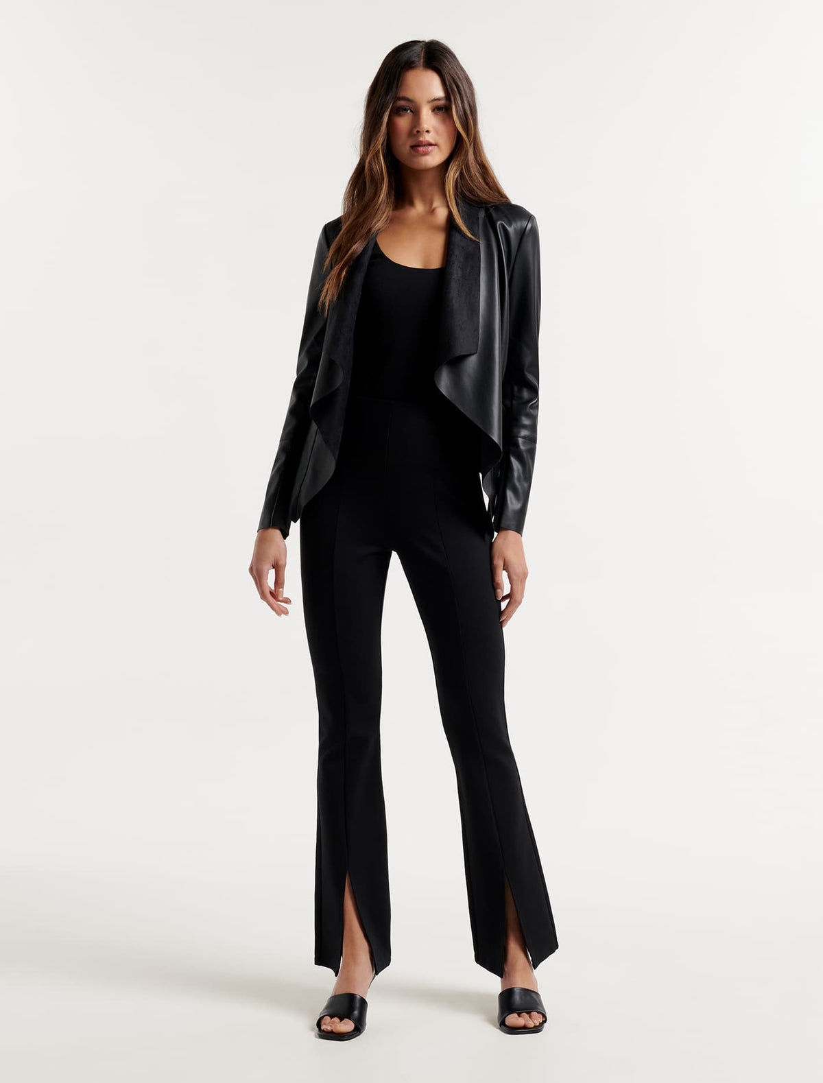 Susie Waterfall Blazer Black