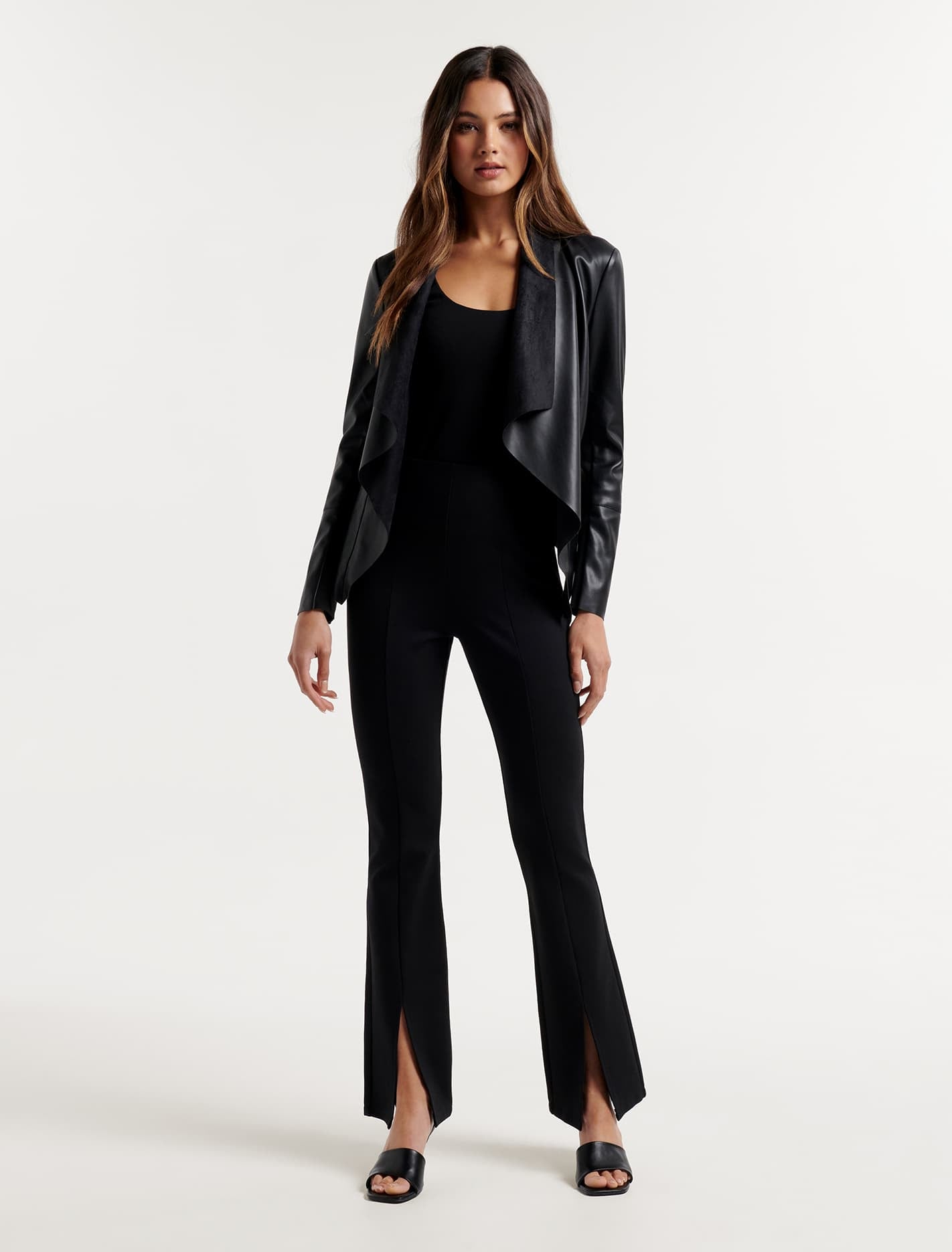 Susie Waterfall Blazer Black