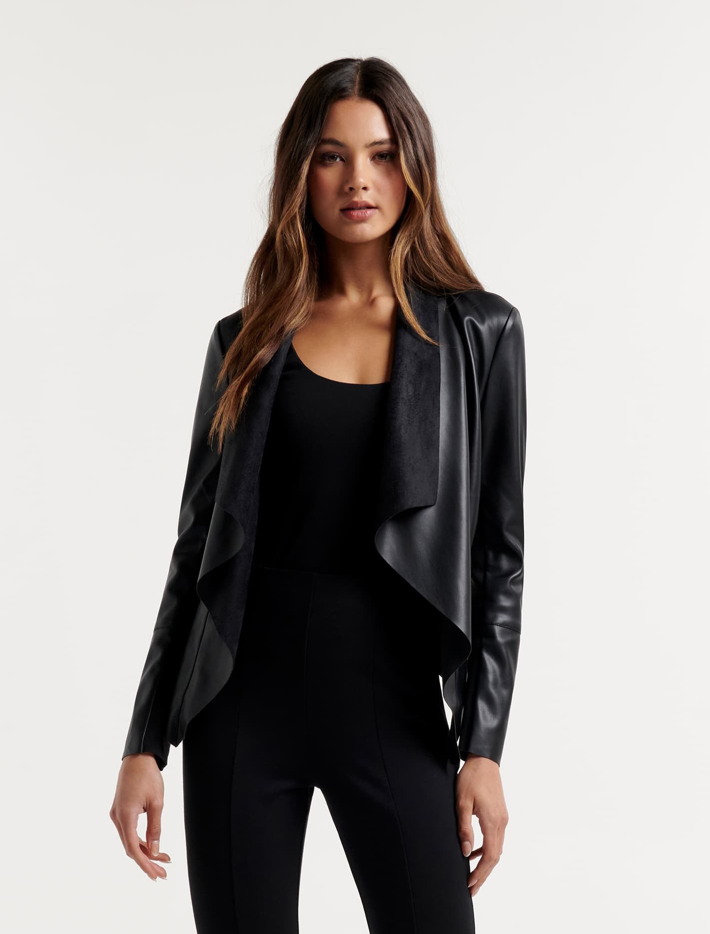 Susie Waterfall Blazer Black