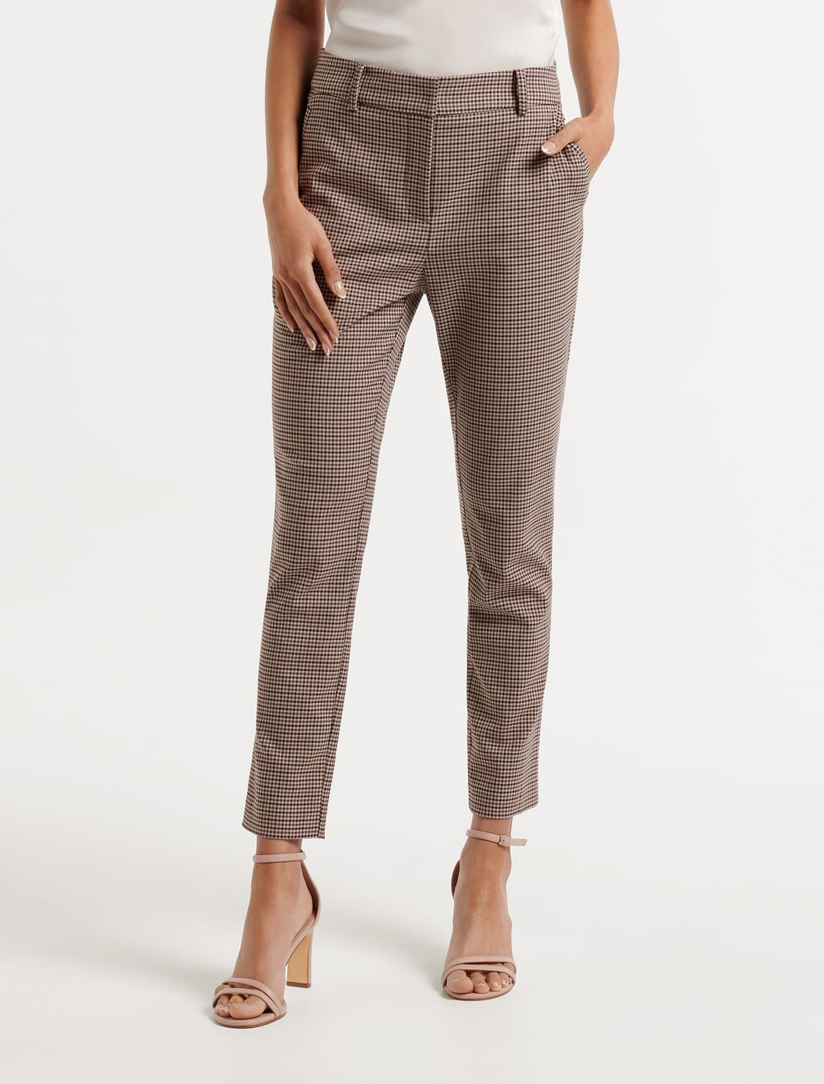 Mindy Petite 7/8th Slim Pants Houndstooth