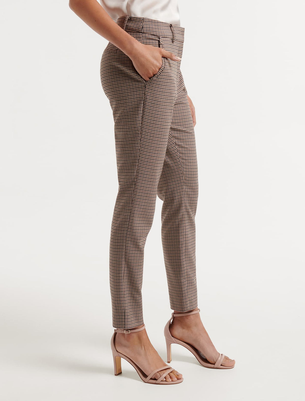 Mindy Petite 7/8th Slim Pants Houndstooth