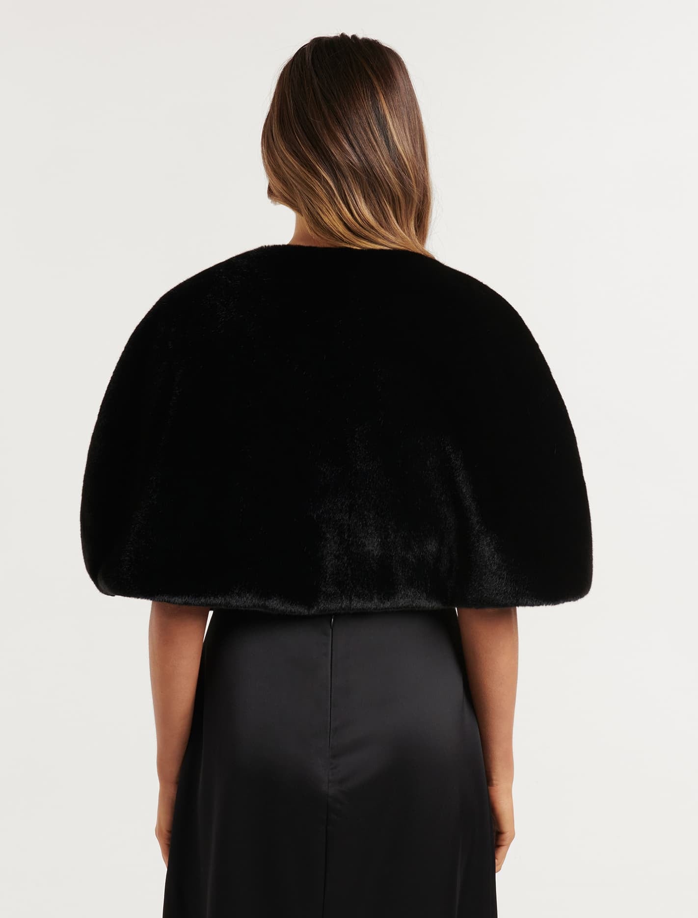 Clarissa Faux Fur Capelet Black