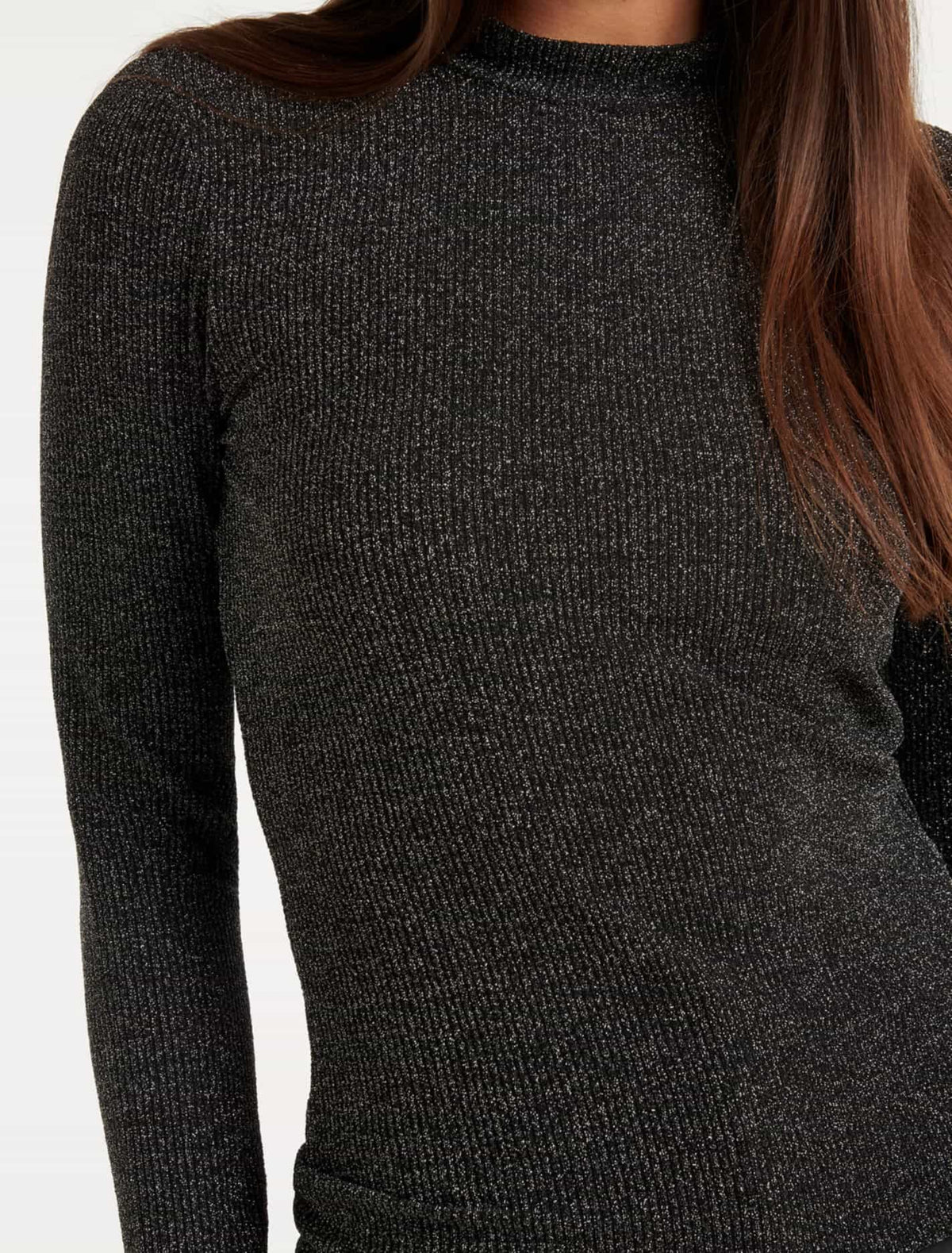 Gracie Glitter Turtleneck Top Metallic