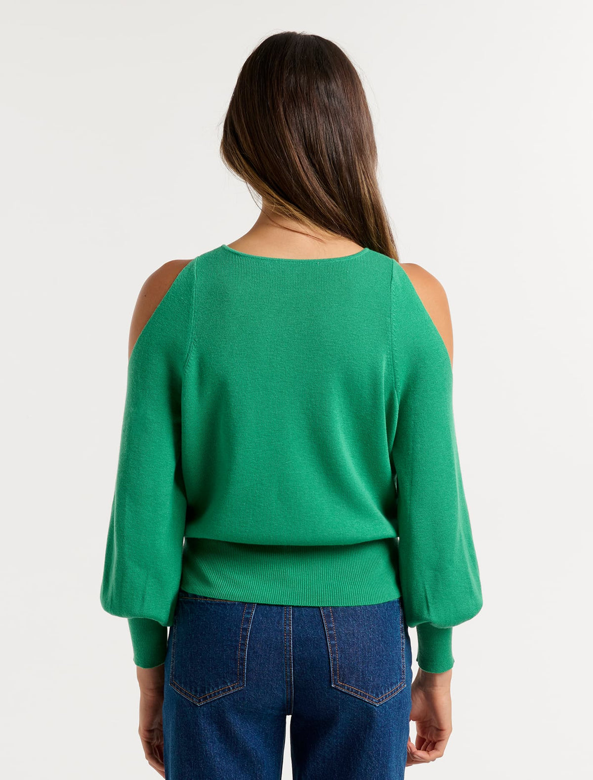 Britton Cold Shoulder Knit Jumper Shamrock