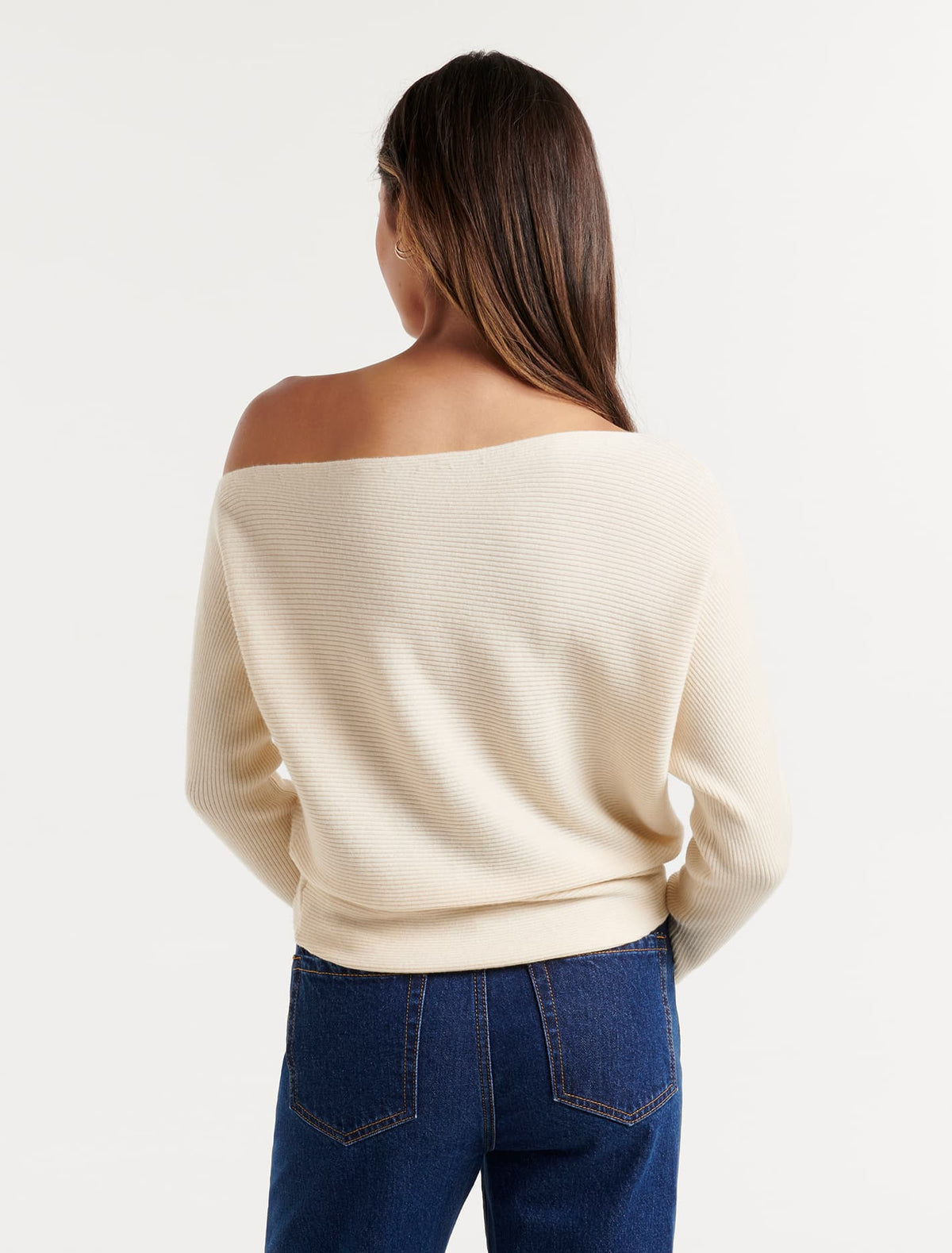 Ali Tipped Shoulder Knit Jumper Almond Milk