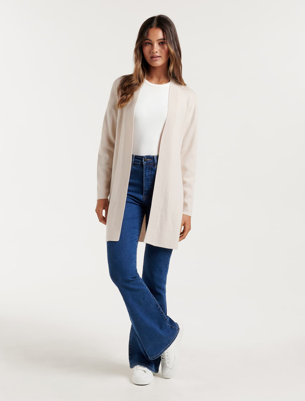 Georgie Belted Knit Cardigan Bone