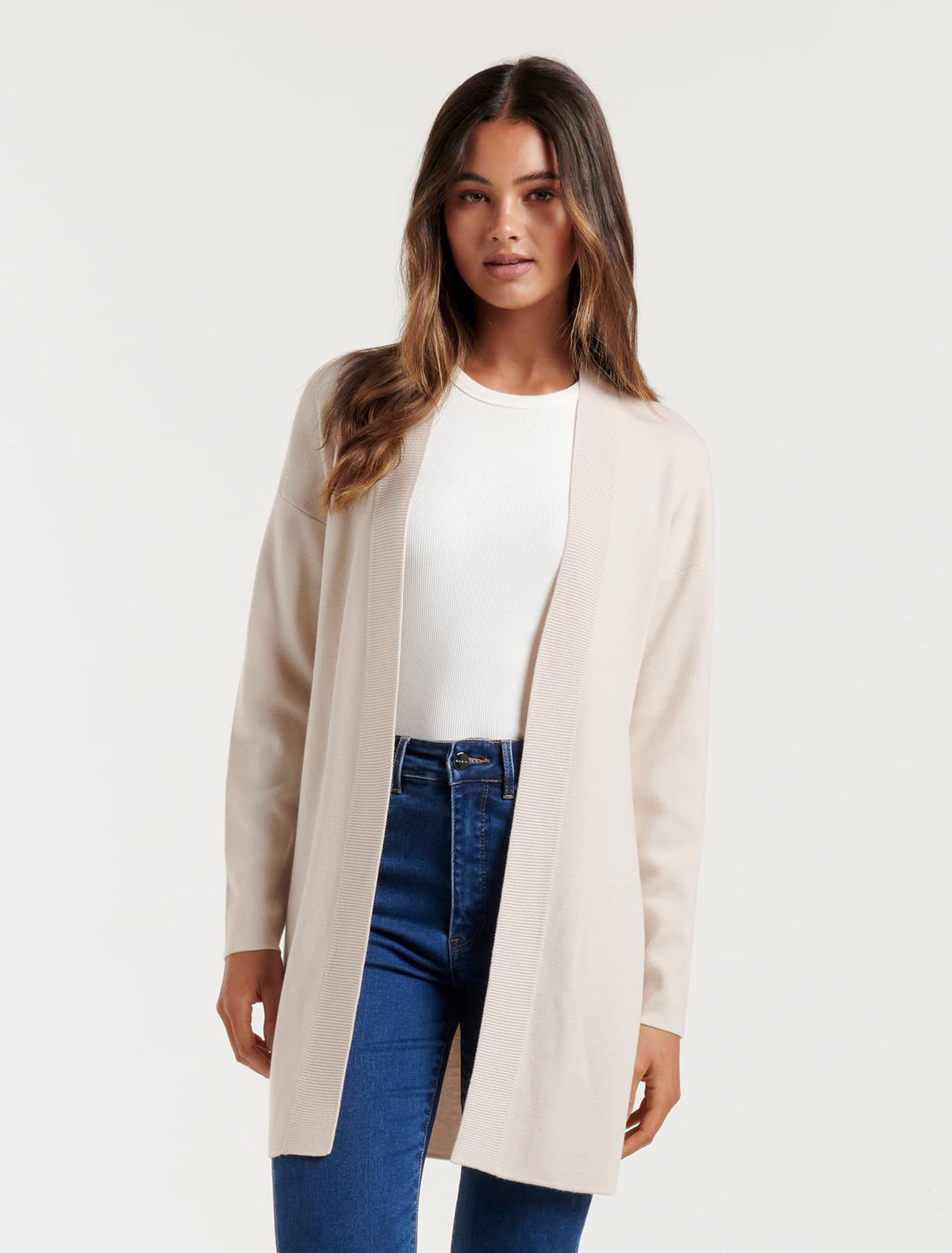Georgie Belted Knit Cardigan Bone