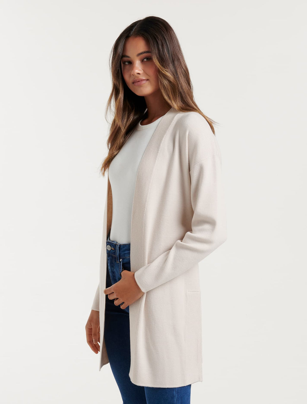 Georgie Belted Knit Cardigan Bone
