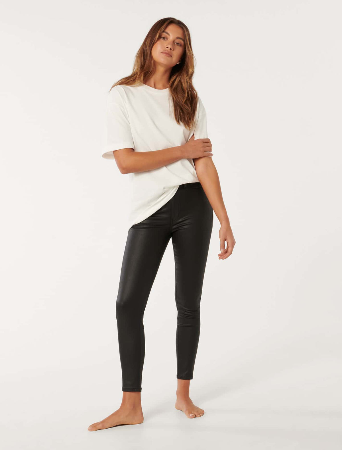 Bella Cropped High Rise Sculpting Jean Black Coated