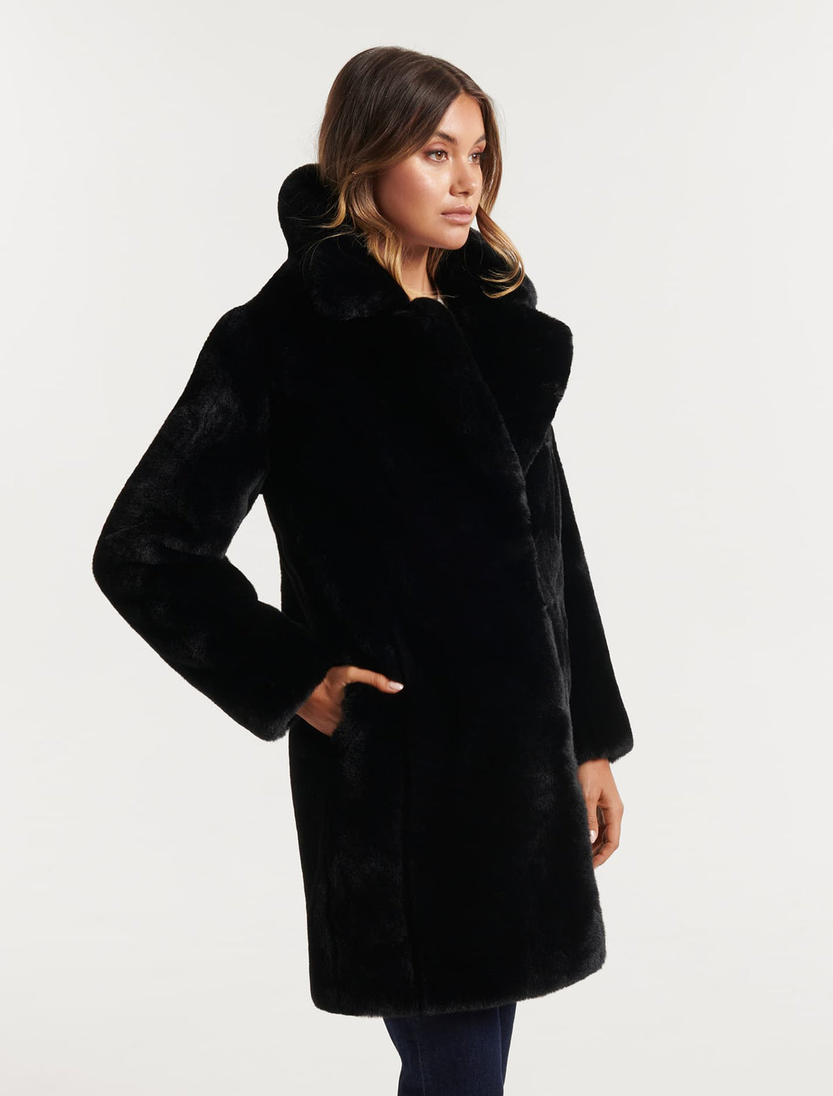 Cayte Fur Coat Black