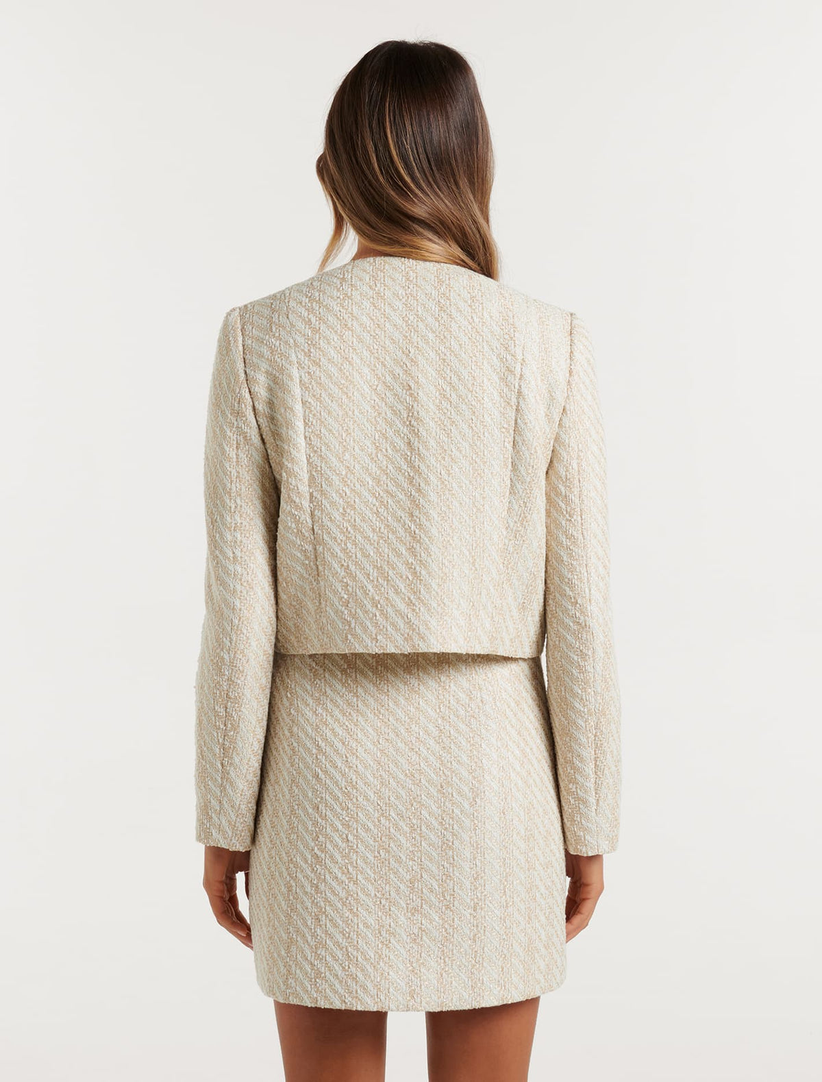 Natasha Boucle Crop Co-ord Jacket Gold