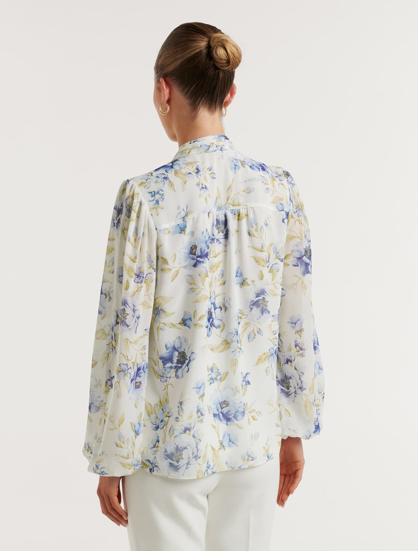 Gwen Button Detail Blouse Porcelain Augustine Floral