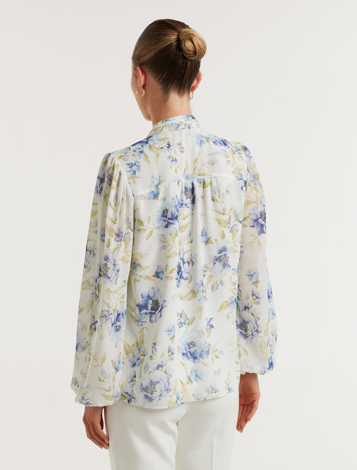 Gwen Button Detail Blouse Porcelain Augustine Floral