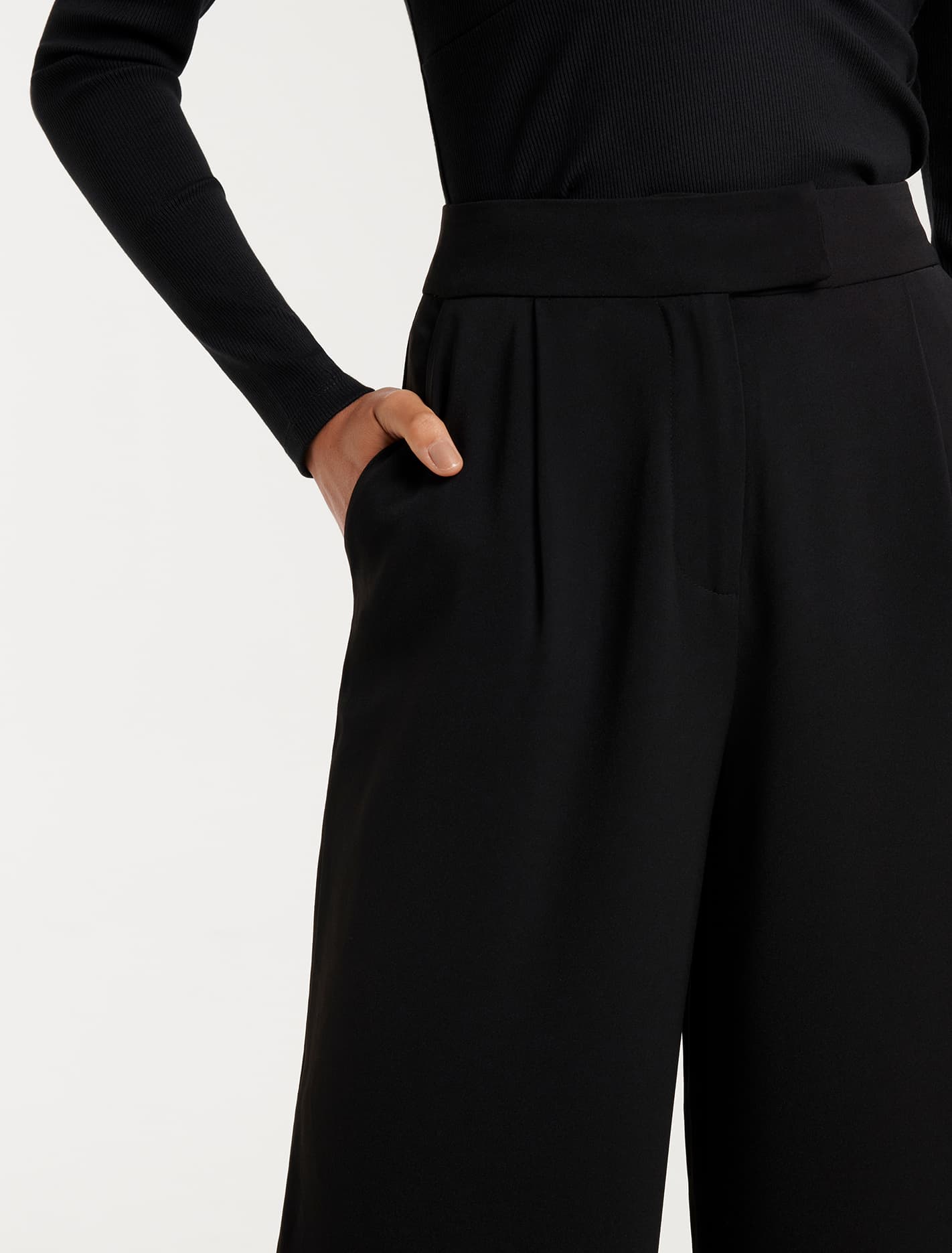 Nylah Petite Wide Leg Pants Black