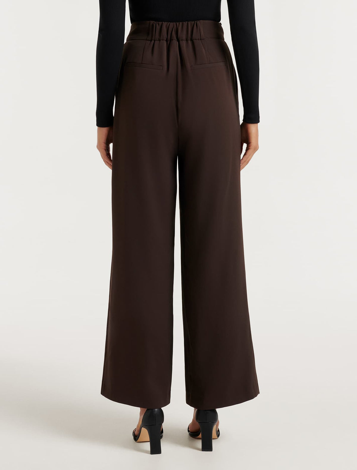 Nylah High Waisted Wide Leg Pants Midnight Mocha