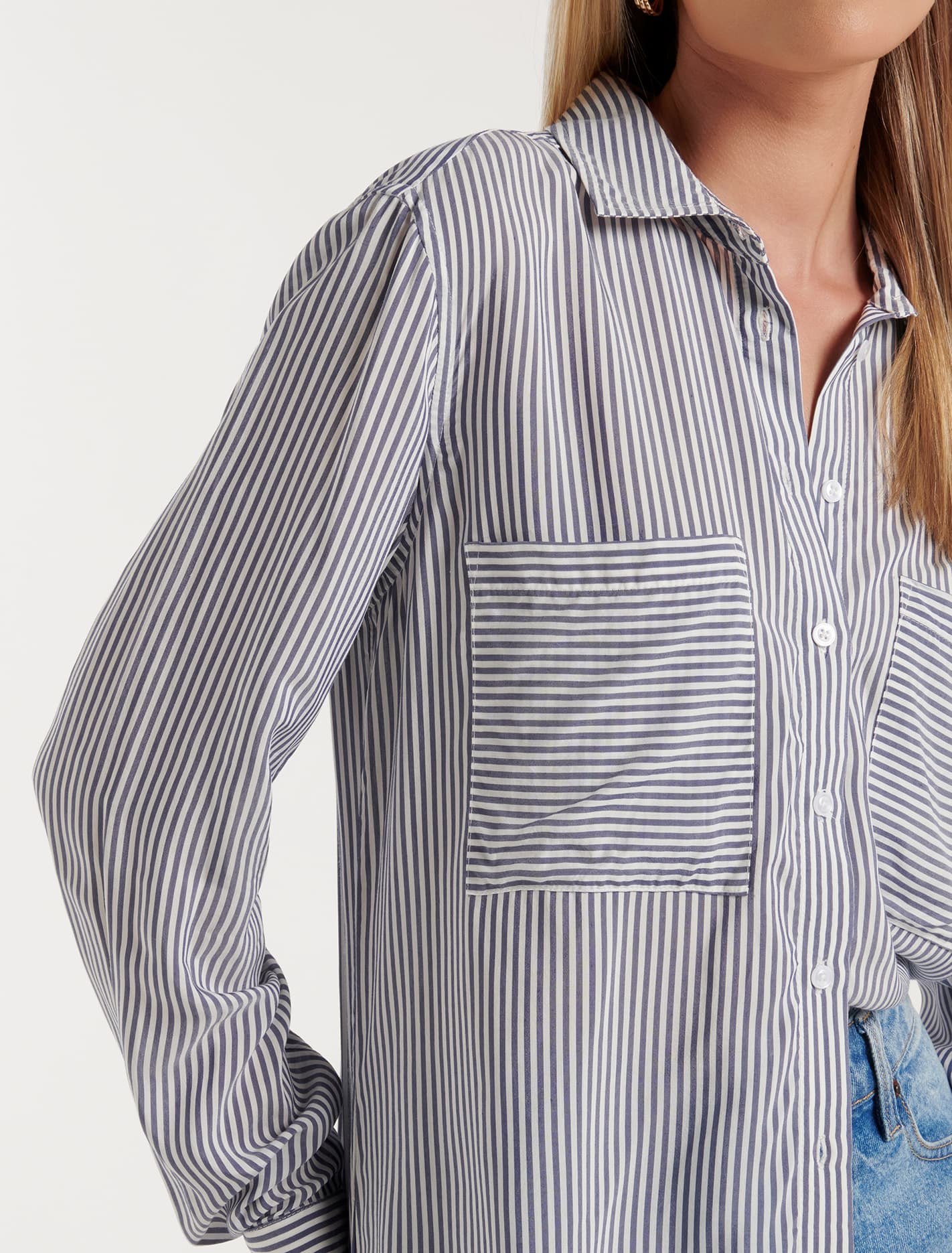 Adara Stripe Shirt Brighter Blue Stripe