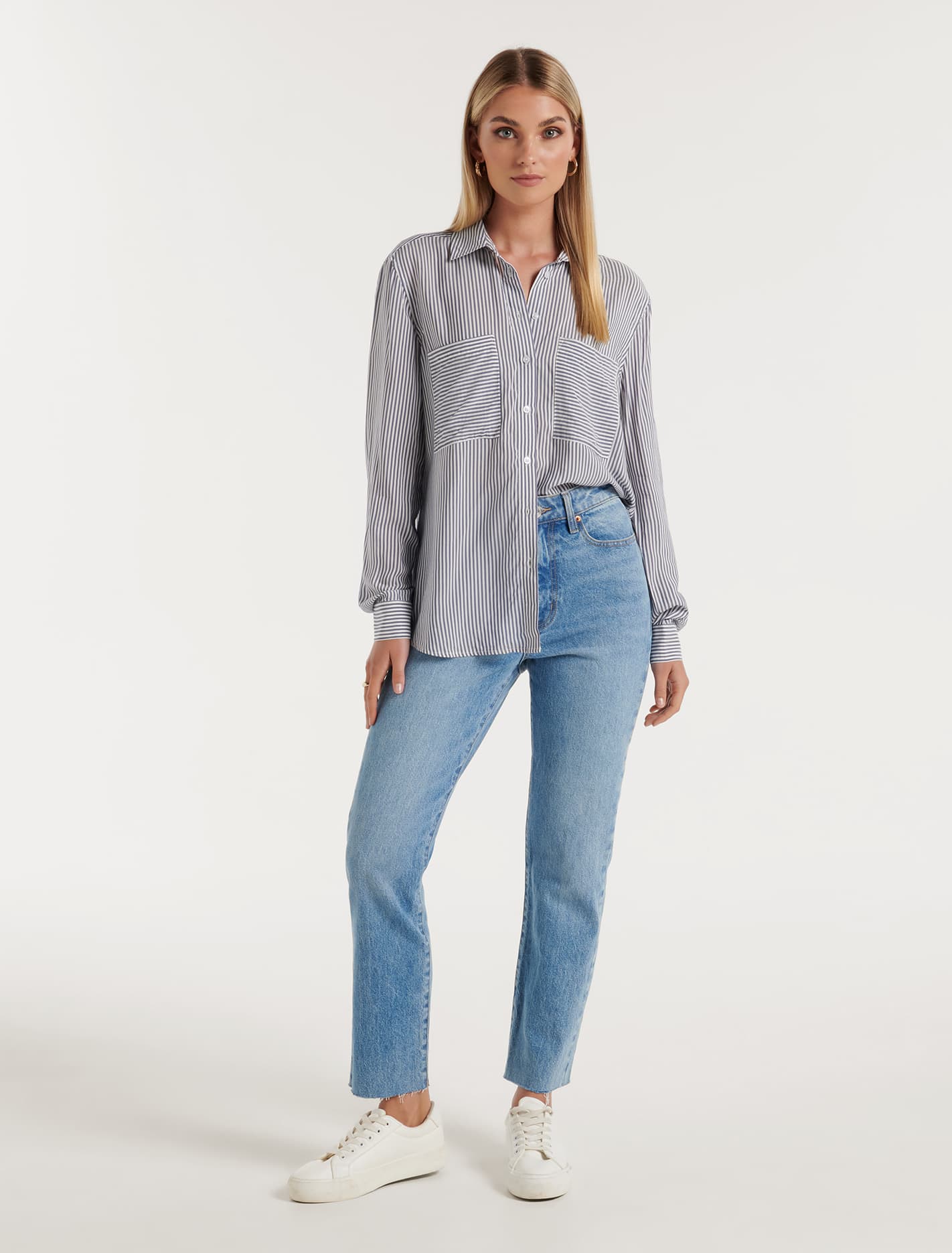 Adara Stripe Shirt Brighter Blue Stripe