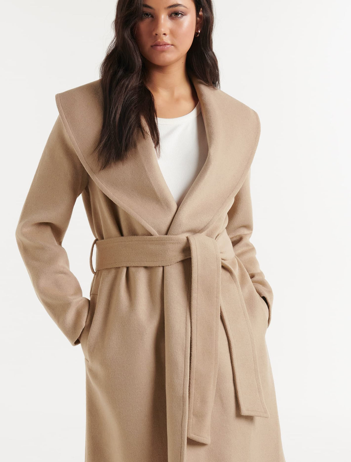 Amy Shawl Collar Coat Camel