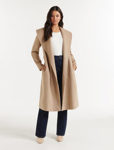 Amy Shawl Collar Coat Camel