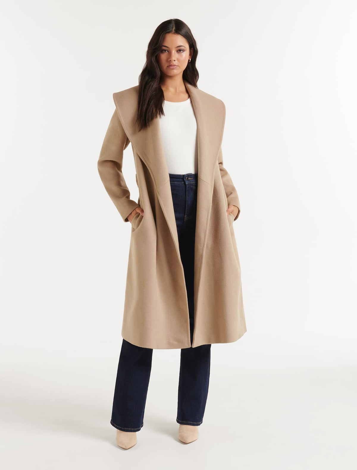 Amy Shawl Collar Coat Camel