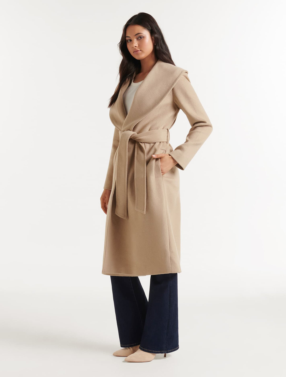 Amy Shawl Collar Coat Camel