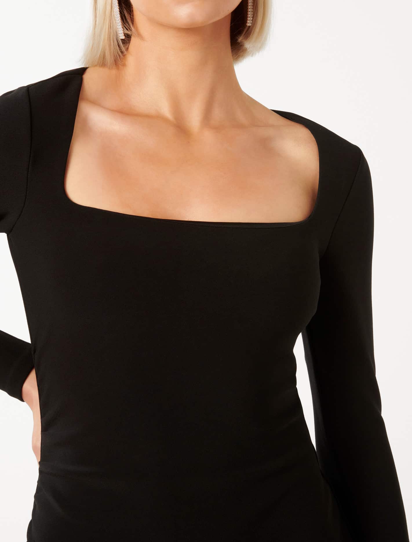 Clio Long Sleeve Midi Dress Black