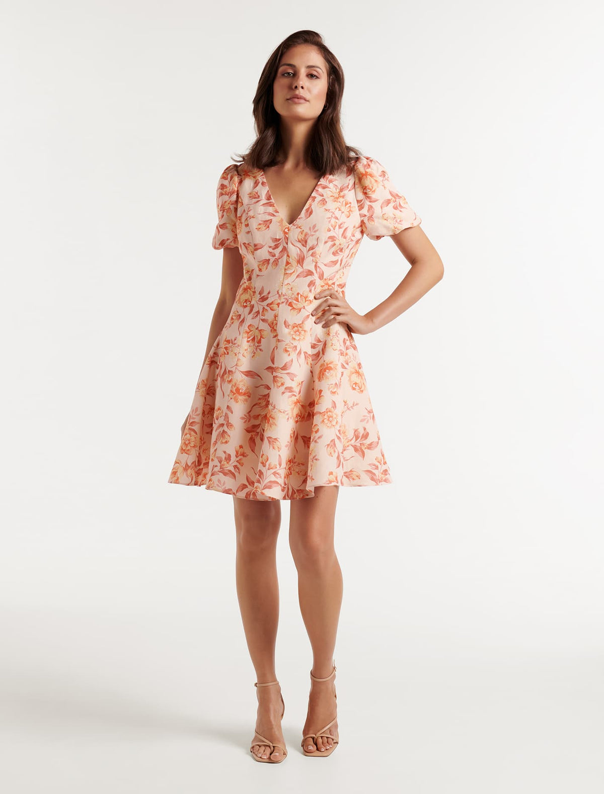 Violet Fit and Flare Mini Dusted Montebello Floral