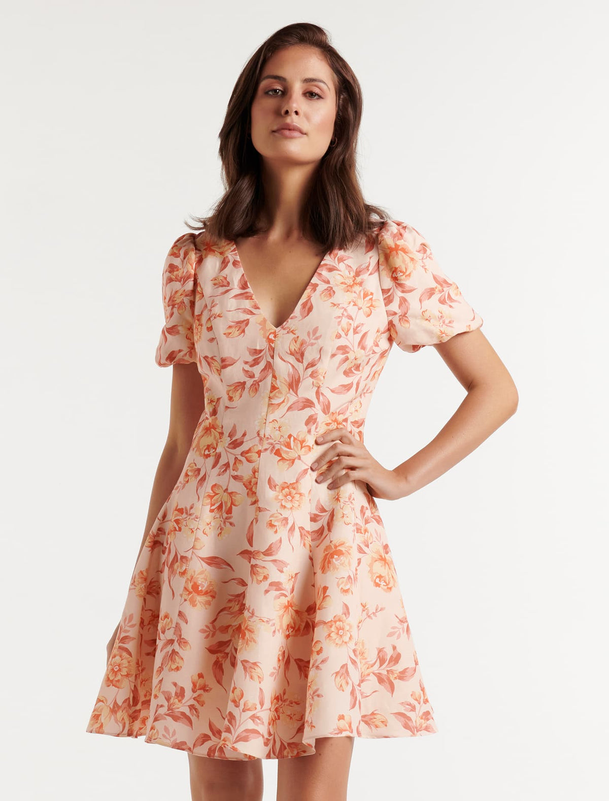 Violet Fit and Flare Mini Dusted Montebello Floral