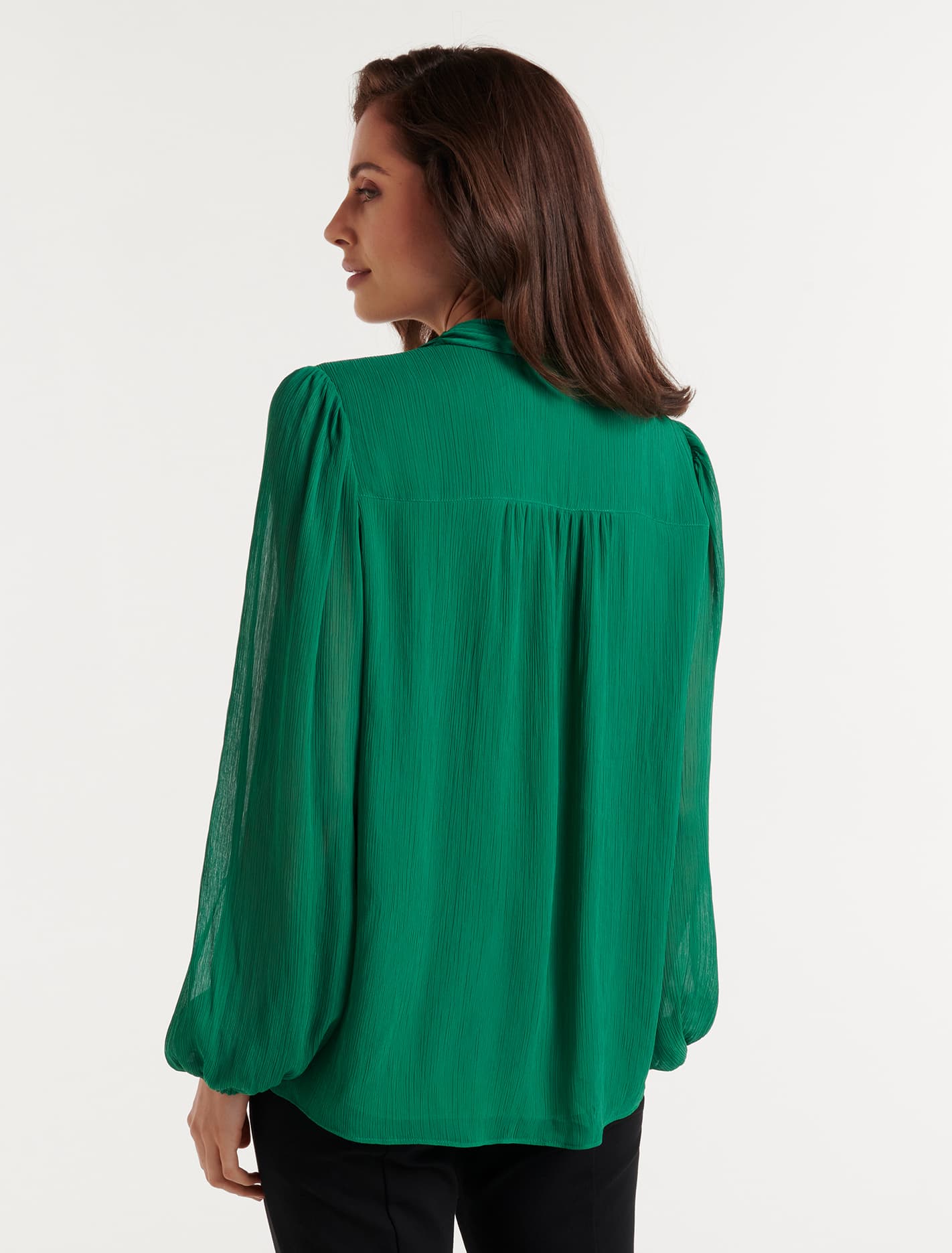 Gwen Button Detail Blouse Deep Jade