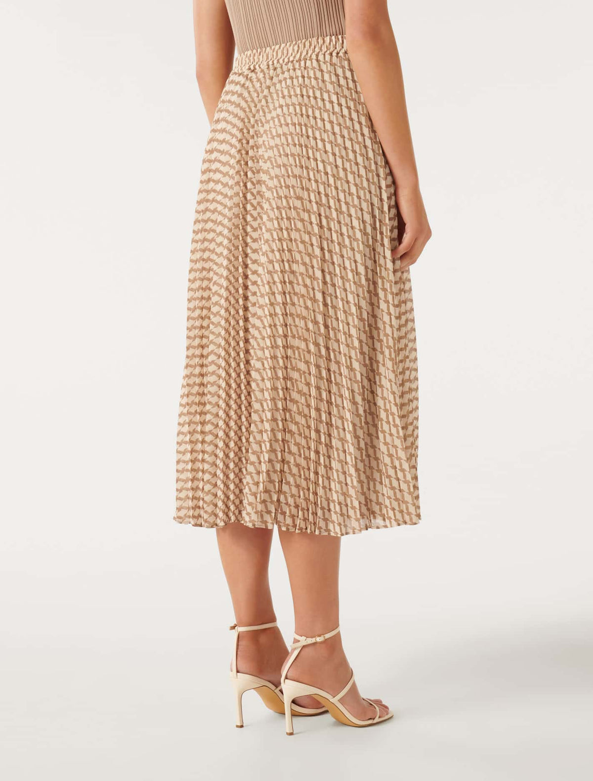 Hailee Pleated Skirt Tan Porter Geo