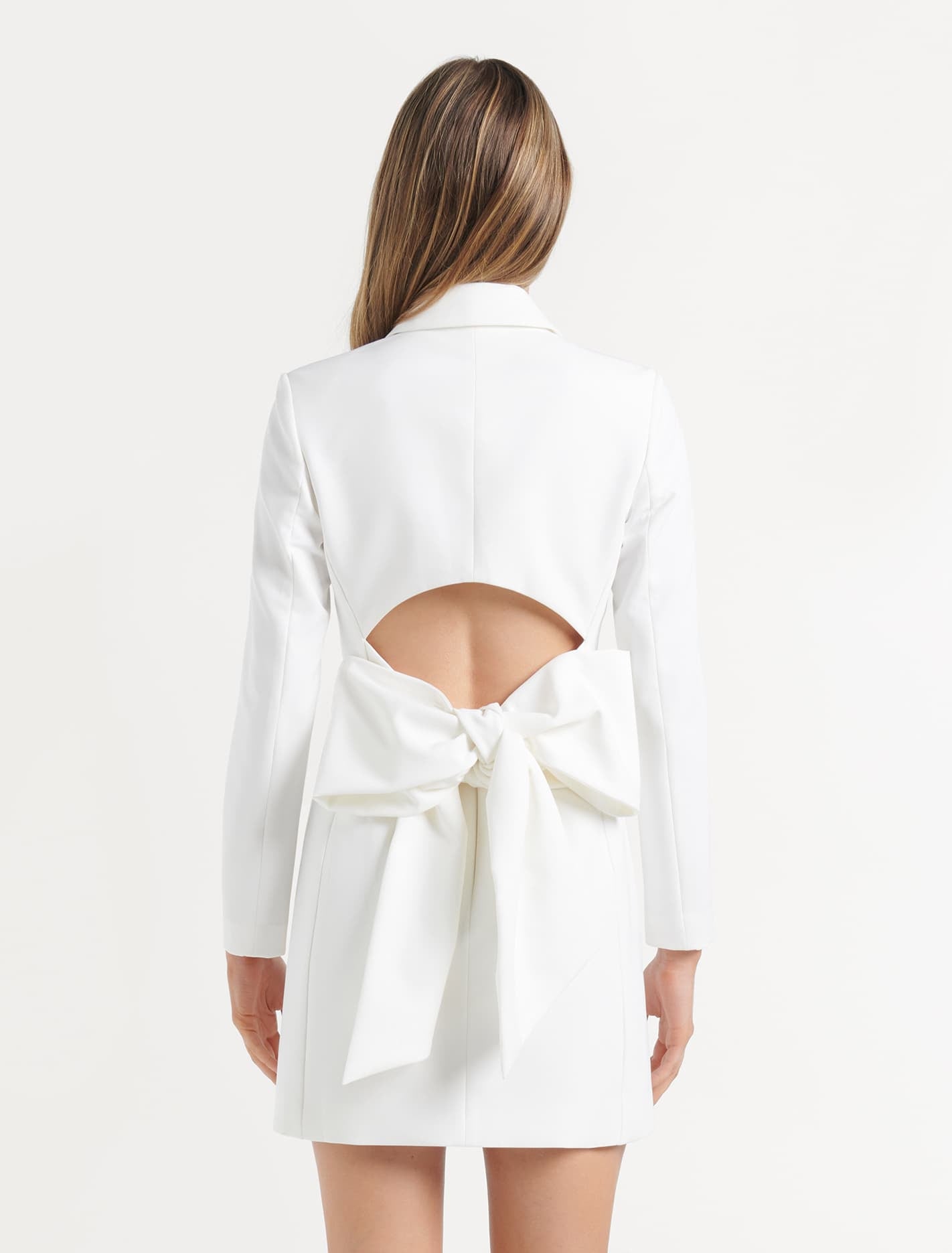 Indianna Cut Out Back Blazer Dress White